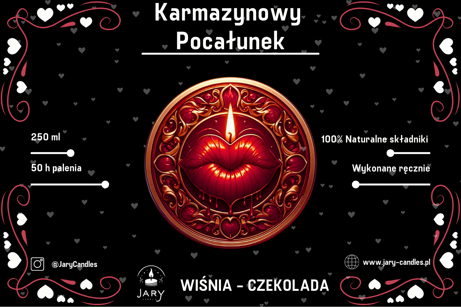 Walentynkowa Świeca Sojowa Karmazynowy Pocałunek - obrazek 3