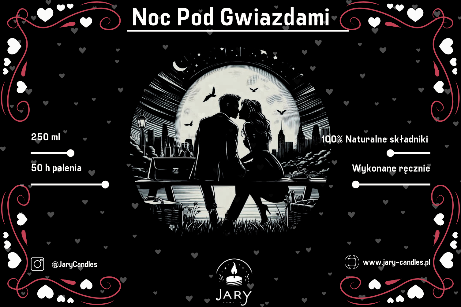 Walentynkowa Świeca Sojowa Noc Pod Gwiazdami - obrazek 3